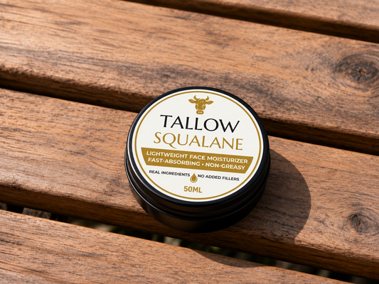 TALLOW SQUALANE – хидратиращ крем за лице с телешка лой, сквалан от маслини и жожоба от Amiraya Naturals