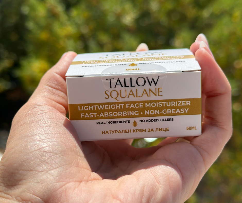 Hydrating face cream with beef tallow and squalane - Gentle jasmine scent